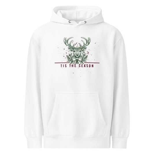 Funny Bloody Wall Mount Deer Hunter  Holiday Hoodie (Unisex Premium Mid-weight Hoodie)